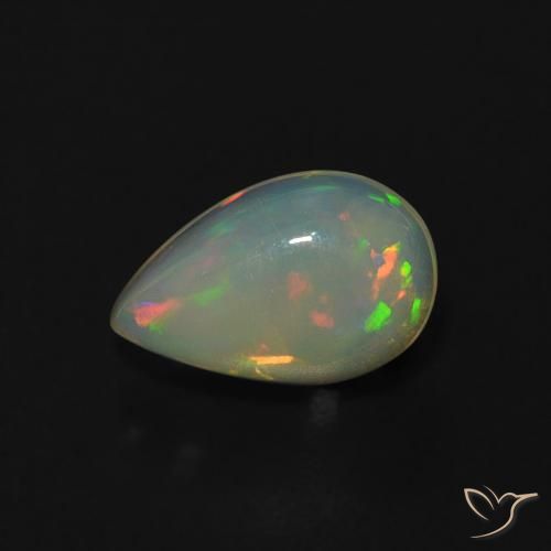 0.68ct Natural Multicolorido Opala, Formato de pêra, Transparente