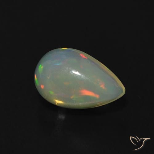 Opala Multicolorido Natural 0.68ct, Formato de pêra, Transparente