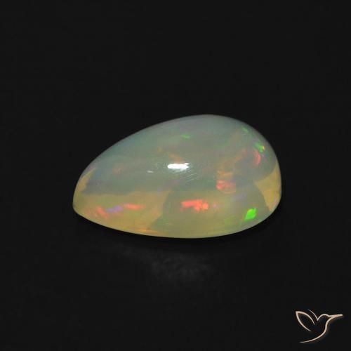 Opala Multicolorido Natural 0.68ct, Formato de pêra, Transparente