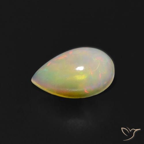 0.60ct Natural Multicolorido Opala, Formato de pêra, Transparente