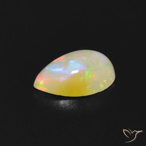 Opala Multicolorido Natural 0.60ct, Formato de pêra, Transparente