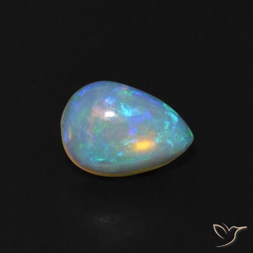 Opala Multicolorido Natural 0.52ct, Formato de pêra, Transparente