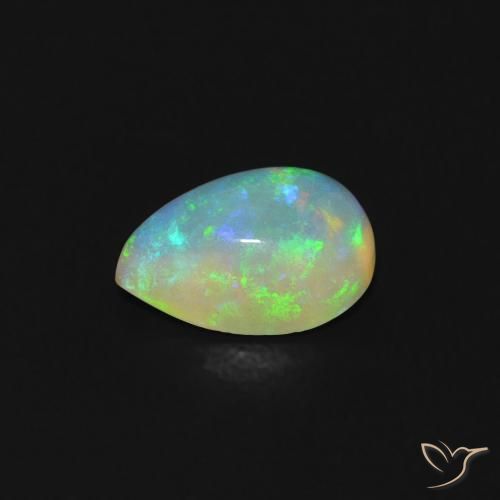 Opala Multicolorido Natural 0.52ct, Formato de pêra, Transparente