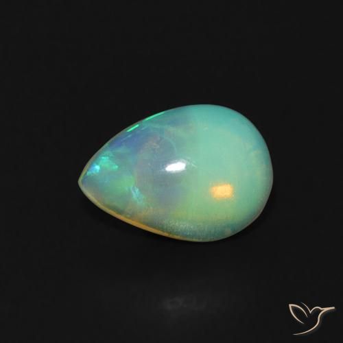 0.49ct Natural Multicolorido Opala, Formato de pêra, Transparente