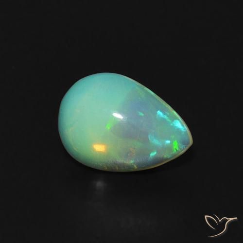 Opala Multicolorido Natural 0.49ct, Formato de pêra, Transparente