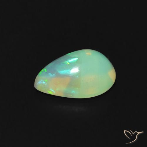 Opala Multicolorido Natural 0.49ct, Formato de pêra, Transparente
