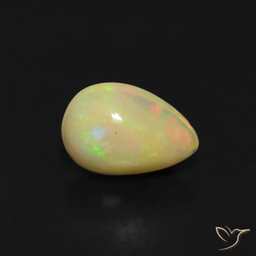 Opala Multicolorido Natural 0.42ct, Formato de pêra, Transparente
