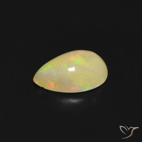 Opala Multicolorido Natural 0.42ct, Formato de pêra, Transparente