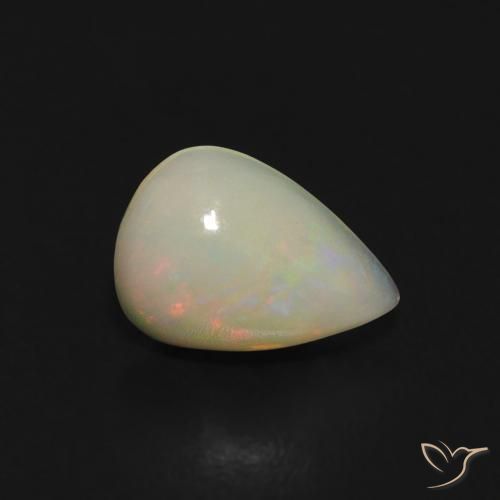 Opala Multicolorido Natural 0.41ct, Formato de pêra, Transparente