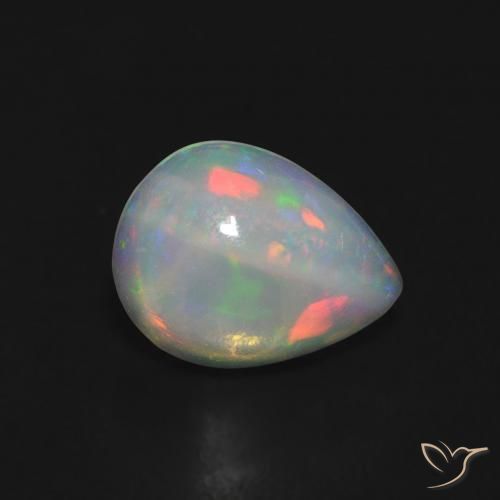 0.74ct Natural Multicolorido Opala, Formato de pêra, Transparente