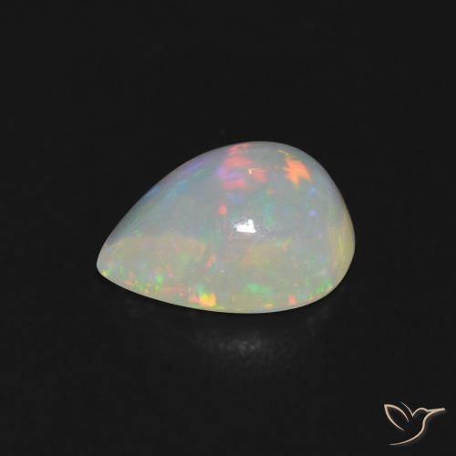 Opala Multicolorido Natural 0.74ct, Formato de pêra, Transparente
