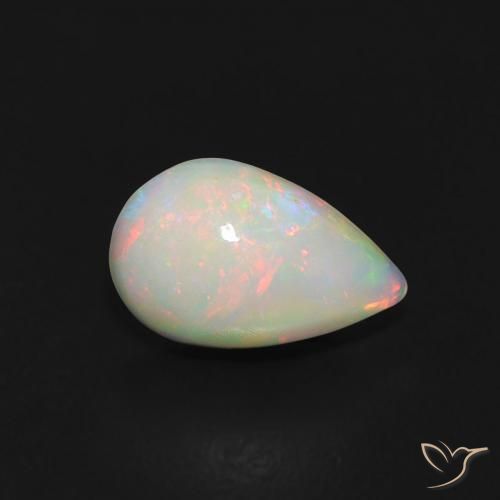 Opala Multicolorido Natural 0.45ct, Formato de pêra, Transparente
