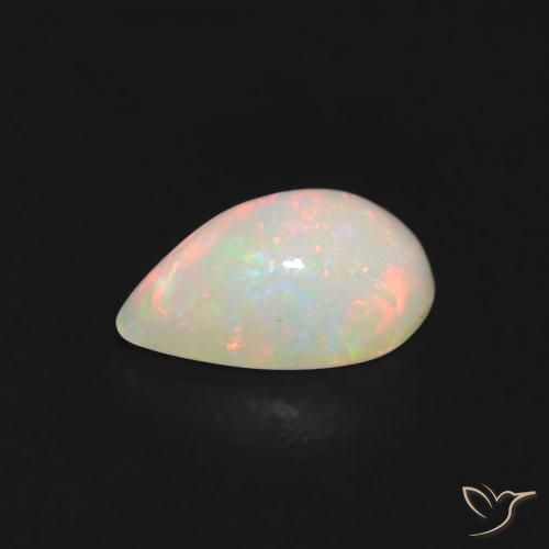 Opala Multicolorido Natural 0.45ct, Formato de pêra, Transparente