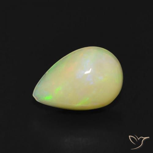 0.54ct Natural Multicolorido Opala, Formato de pêra, Transparente