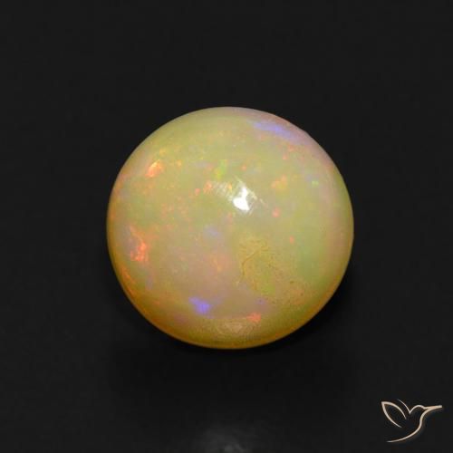 Opala Multicolorido Natural 0,62ct, Corte Redondo, Transparente
