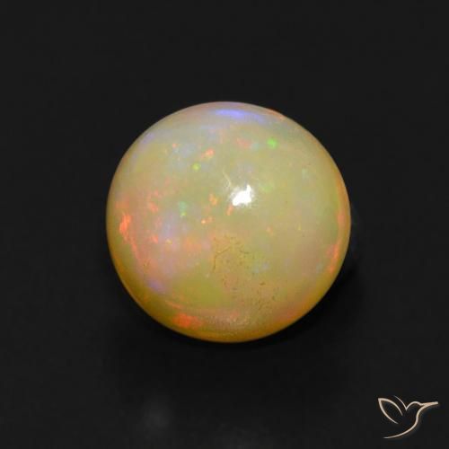 Opala Multicolorido Natural 0,62ct, Corte Redondo, Transparente