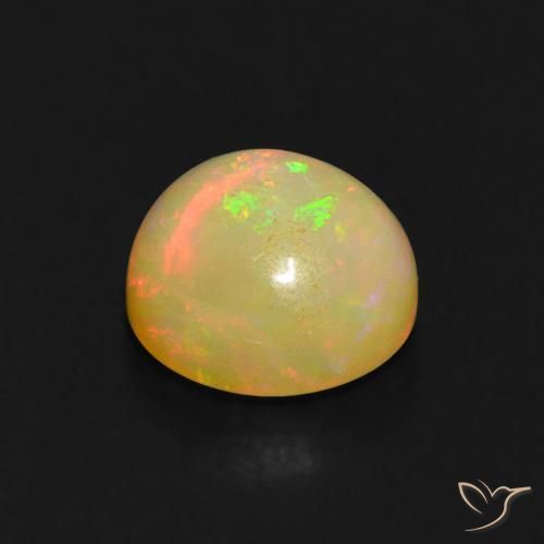 Opala Multicolorido Natural 0,62ct, Corte Redondo, Transparente