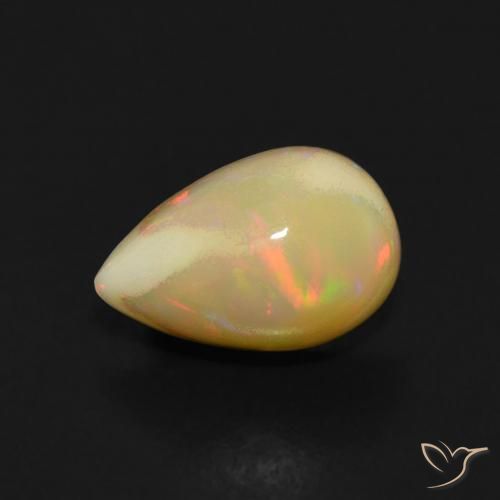Opala Multicolorido Natural 0.93ct, Formato de pêra, Transparente
