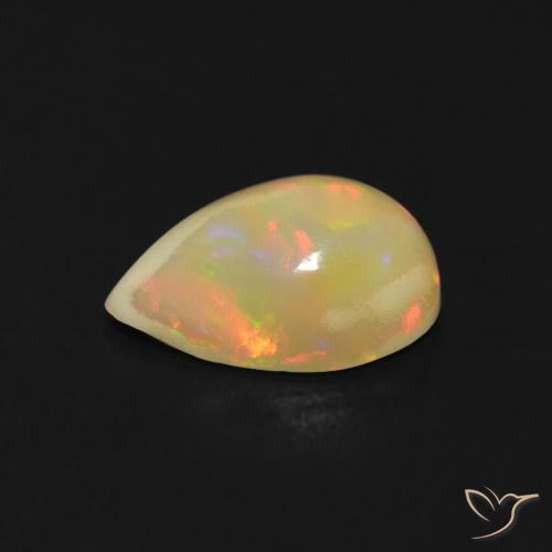 Opala Multicolorido Natural 0.93ct, Formato de pêra, Transparente