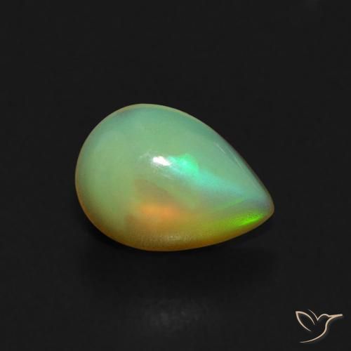 0.45ct Natural Multicolorido Opala, Formato de pêra, Transparente