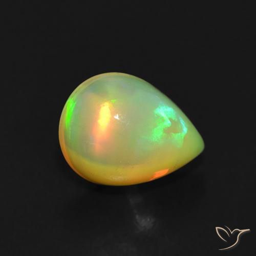 Opala Multicolorido Natural 0.76ct, Formato de pêra, Transparente