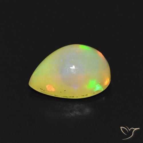 Opala Multicolorido Natural 0.76ct, Formato de pêra, Transparente