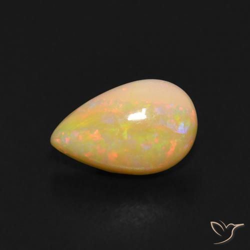 0.60ct Natural Multicolorido Opala, Formato de pêra, Transparente, Photo A