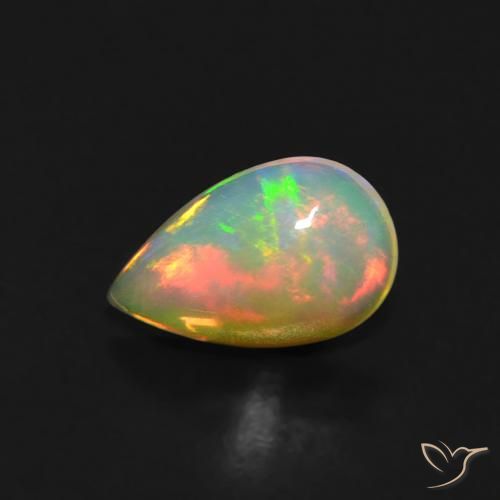 0.49ct Natural Multicolorido Opala, Formato de pêra, Transparente