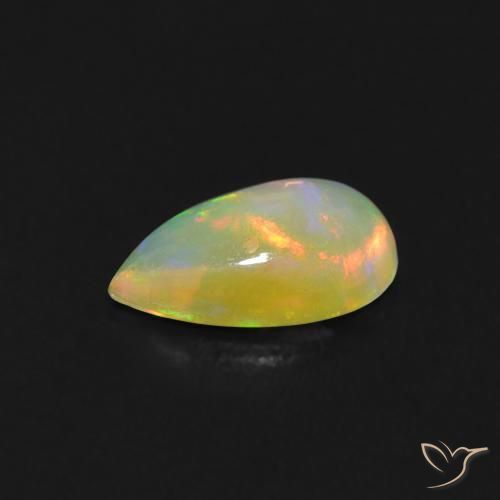Opala Multicolorido Natural 0.49ct, Formato de pêra, Transparente