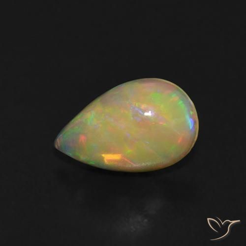 Opala Multicolorido Natural 0.48ct, Formato de pêra, Transparente