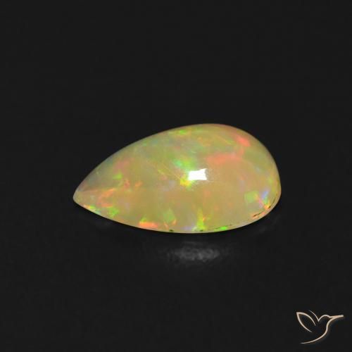 Opala Multicolorido Natural 0.48ct, Formato de pêra, Transparente