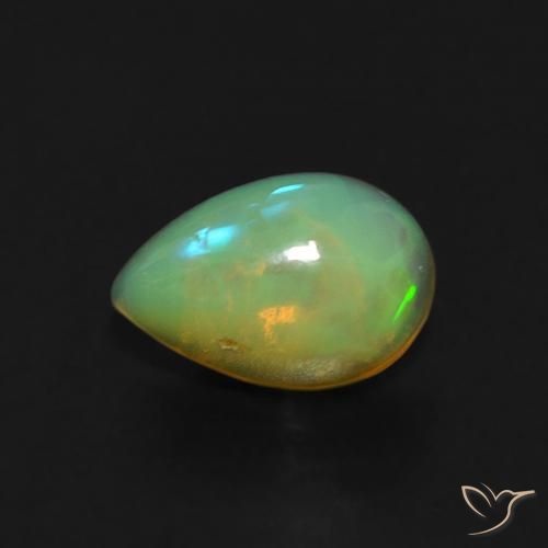 0.61ct Natural Multicolorido Opala, Formato de pêra, Transparente
