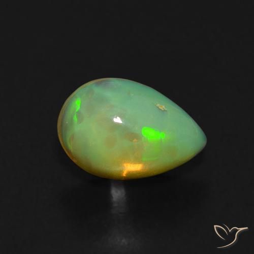Opala Multicolorido Natural 0.61ct, Formato de pêra, Transparente