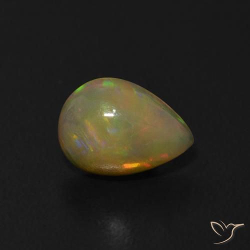 0.49ct Natural Multicolorido Opala, Formato de pêra, Transparente