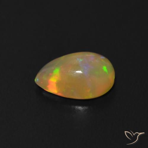 Opala Multicolorido Natural 0.49ct, Formato de pêra, Transparente