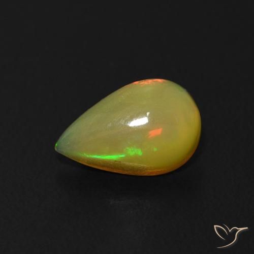 0.53ct Natural Multicolorido Opala, Formato de pêra, Transparente