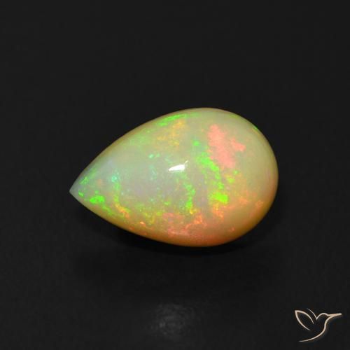 1.00ct Natural Multicolorido Opala, Formato de pêra, Transparente