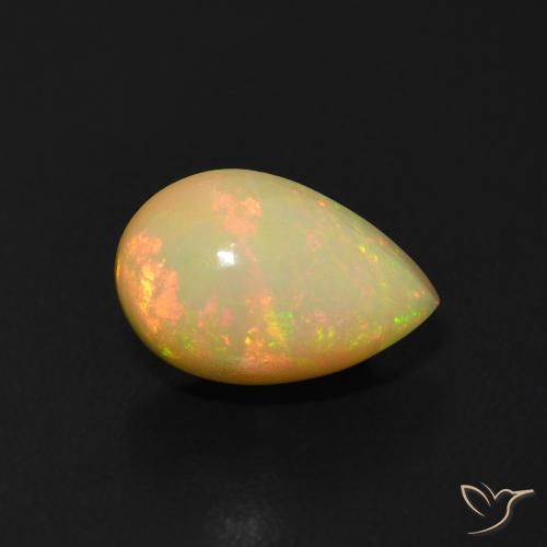 Opala Multicolorido Natural 1.00ct, Formato de pêra, Transparente