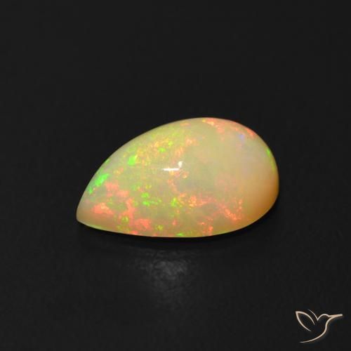 Opala Multicolorido Natural 1.00ct, Formato de pêra, Transparente