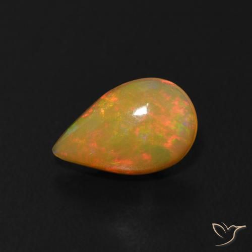 0.50ct Natural Multicolorido Opala, Formato de pêra, Transparente