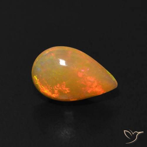 Opala Multicolorido Natural 0.50ct, Formato de pêra, Transparente