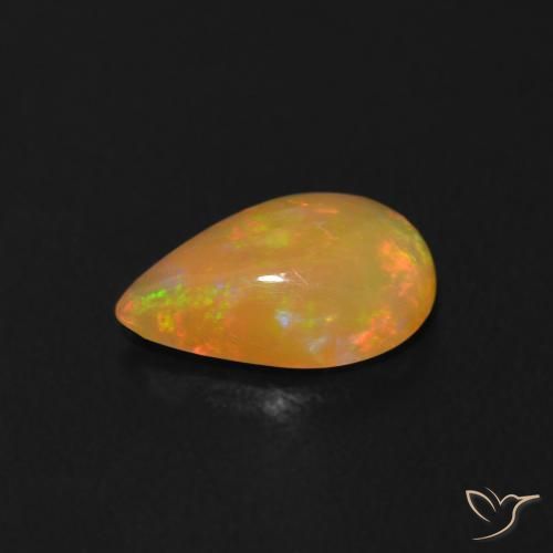 Opala Multicolorido Natural 0.50ct, Formato de pêra, Transparente
