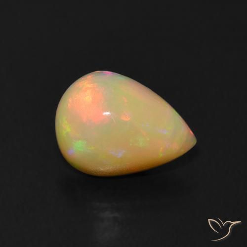 0.67ct Natural Multicolorido Opala, Formato de pêra, Transparente