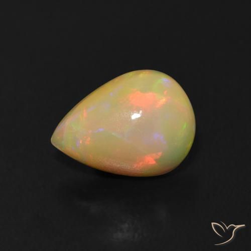 Opala Multicolorido Natural 0.67ct, Formato de pêra, Transparente
