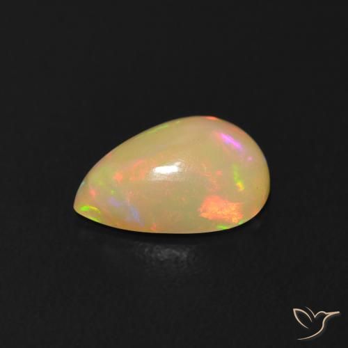 Opala Multicolorido Natural 0.67ct, Formato de pêra, Transparente