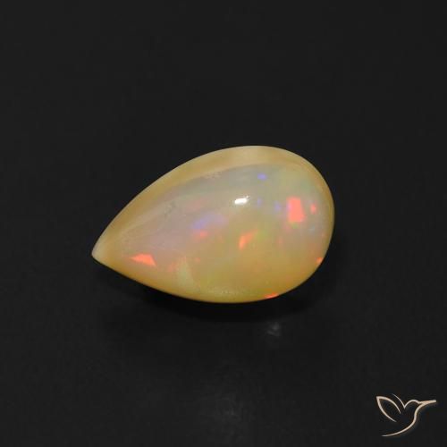 0.65ct Natural Multicolorido Opala, Formato de pêra, Transparente