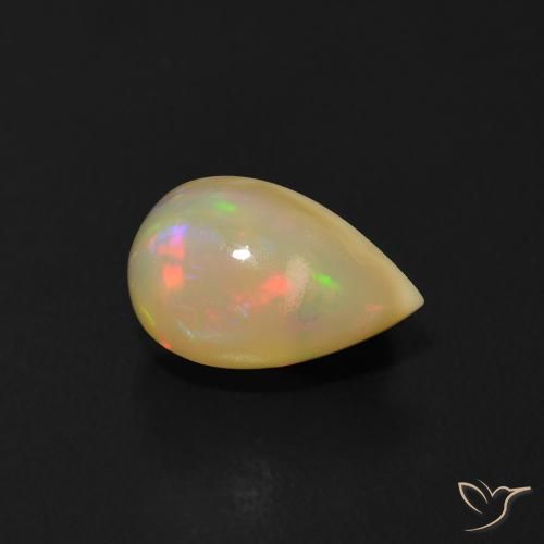 Opala Multicolorido Natural 0.65ct, Formato de pêra, Transparente
