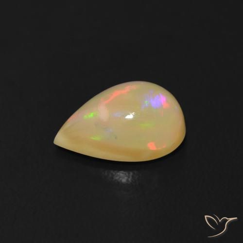Opala Multicolorido Natural 0.65ct, Formato de pêra, Transparente