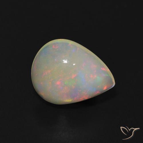 1.02ct Natural Multicolorido Opala, Formato de pêra, Transparente
