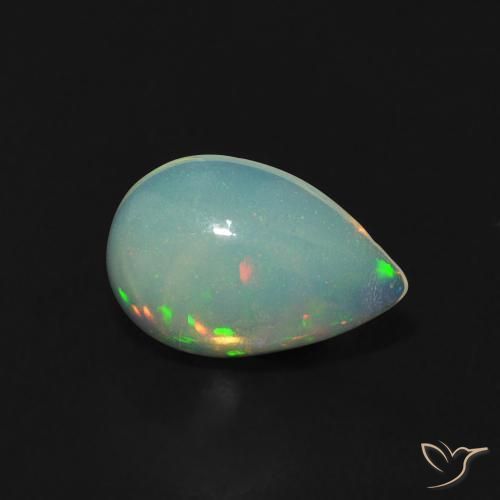Opala Multicolorido Natural 0.76ct, Formato de pêra, Transparente